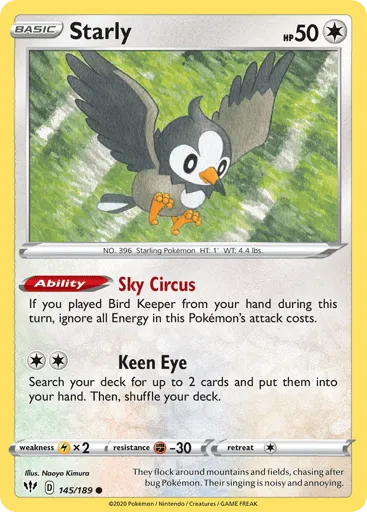 Starly 145/189 Darkness Ablaze