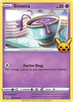 Sinistea 082/189 Pumpkin Pikachu Stamp Darkness Ablaze