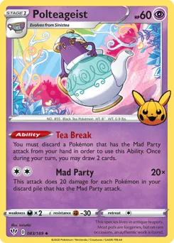Polteageist 083/189 Pumpkin Pikachu Stamp Darkness Ablaze