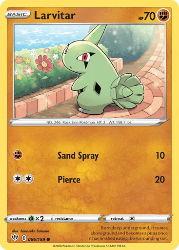 Larvitar 086/189 Darkness Ablaze