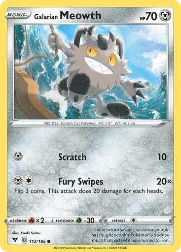 Galarian Meowth 112/185 Vivid Voltage