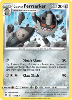 Galarian Perrserker 113/185 Vivid Voltage