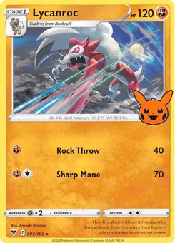 Lycanroc 095/185 Pumpkin Pikachu Stamp Vivid Voltage