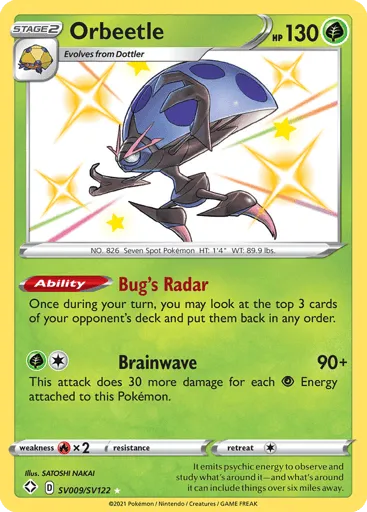 Orbeetle SV009/SV122 Shining Fates Shiny Vault