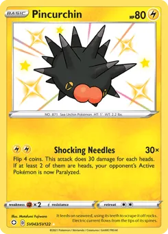 Pincurchin SV043/SV122 Shining Fates Shiny Vault
