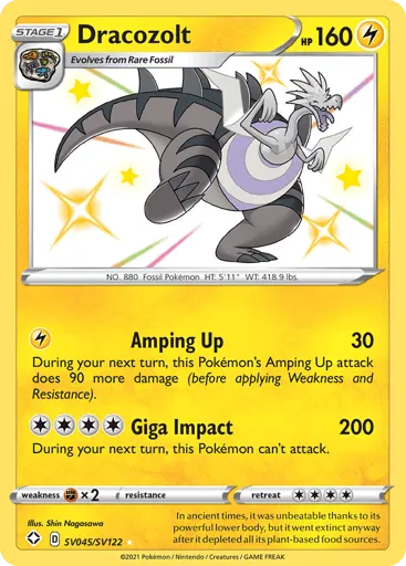 Dracozolt SV045/SV122 Shining Fates Shiny Vault
