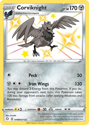 Corviknight SV089/SV122 Shining Fates Shiny Vault