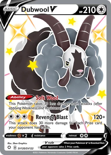 Dubwool V SV120/SV122 Shining Fates Shiny Vault