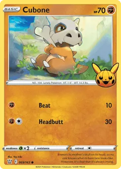 Cubone 069/163 Pumpkin Pikachu Stamp Battle Styles