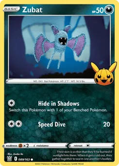 Zubat 089/163 Pumpkin Pikachu Stamp Battle Styles