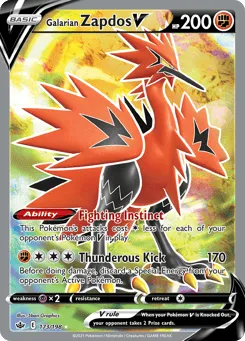 Galarian Zapdos V 173/198 Chilling Reign