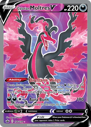 Galarian Moltres V 176/198 Chilling Reign