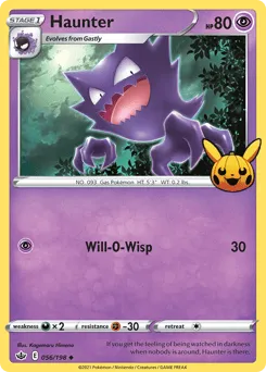 Haunter 056/198 Pumpkin Pikachu Stamp Chilling Reign