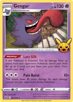 Gengar 057/198 Pumpkin Pikachu Stamp Chilling Reign