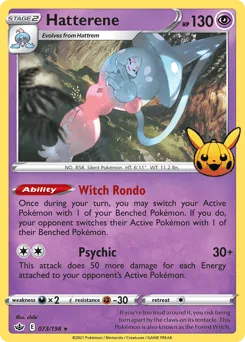 Hatterene 073/198 Pumpkin Pikachu Stamp Chilling Reign