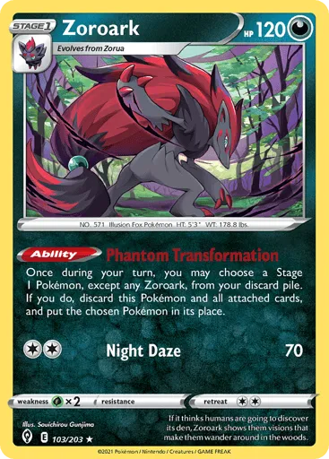 Zoroark 103/203 Evolving Skies