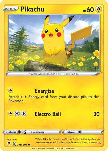 Pikachu 049/203 Evolving Skies