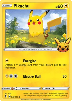 Pikachu 049/203 Pumpkin Pikachu Stamp Evolving Skies