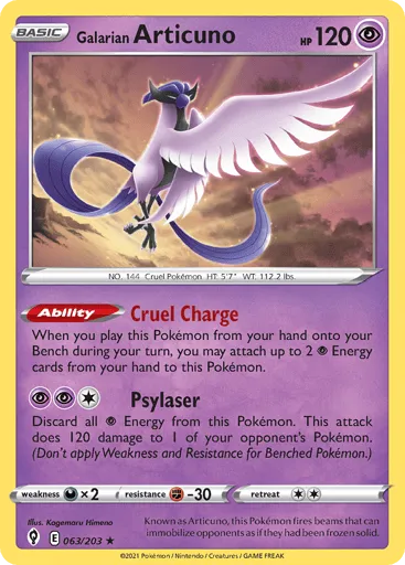 Galarian Articuno 063/203 Evolving Skies