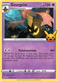 Gourgeist 077/203 Pumpkin Pikachu Stamp Evolving Skies