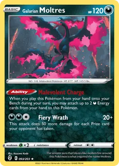 Galarian Moltres 093/203 Evolving Skies