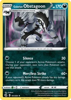 Galarian Obstagoon 161/264 Fusion Strike