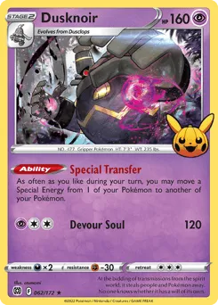 Dusknoir 062/172 Pumpkin Pikachu Stamp Brilliant Stars