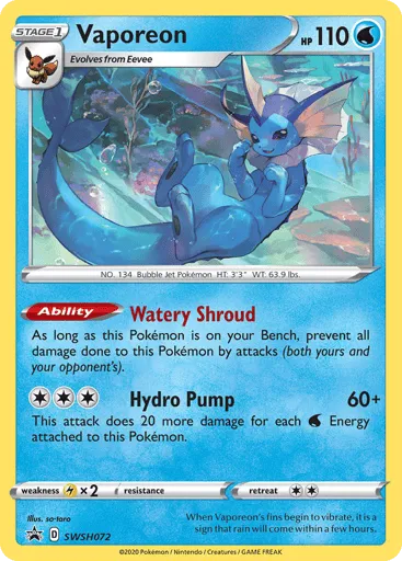 Vaporeon SWSH072 SWSH Black Star Promos