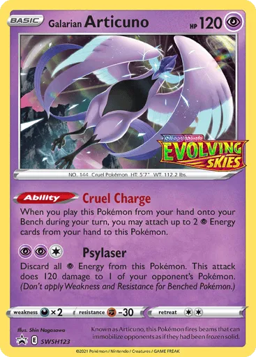 Galarian Articuno SWSH123 SWSH Black Star Promos