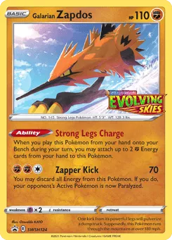 Galarian Zapdos SWSH124 SWSH Black Star Promos