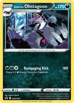 Galarian Obstagoon SWSH193 SWSH Black Star Promos