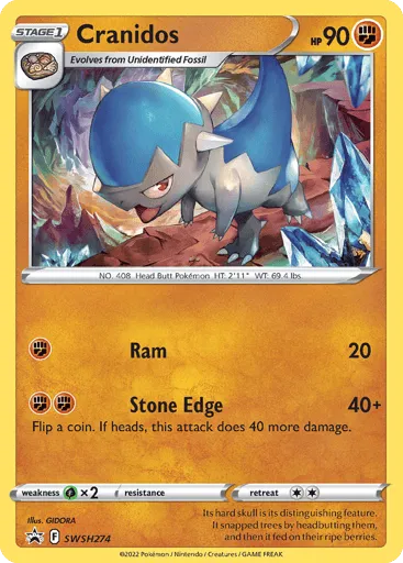 Cranidos SWSH274 SWSH Black Star Promos