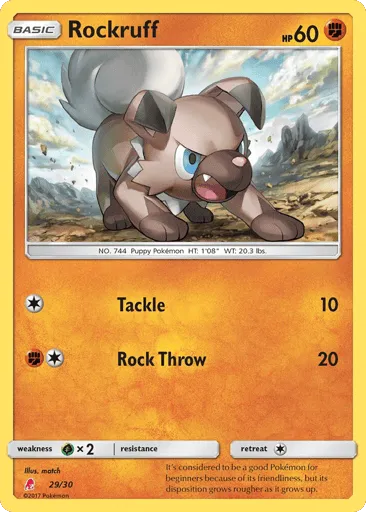 Rockruff 29/30 SM Trainer Kit Lycanroc