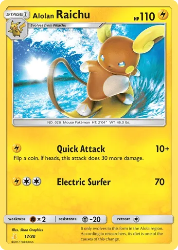 Alolan Raichu 17/30 SM Trainer Kit Alolan Raichu