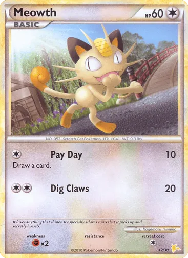 Meowth 12/30 HGSS Trainer Kit Raichu