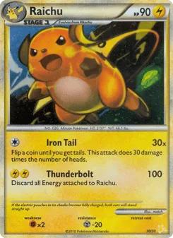 Raichu 30/30 HGSS Trainer Kit Raichu