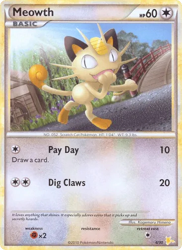 Meowth 4/30 HGSS Trainer Kit Raichu