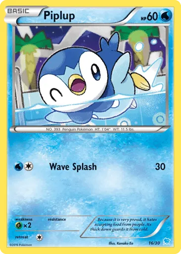 Piplup 16/30 XY Trainer Kit Suicune