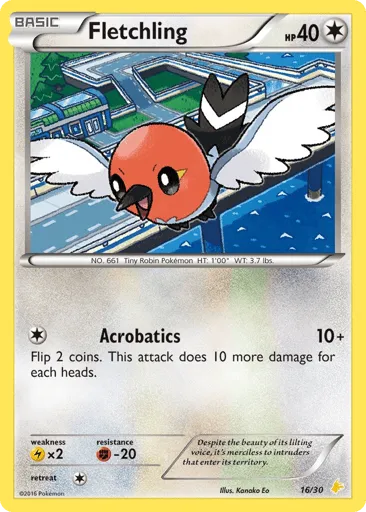 Fletchling 16/30 XY Trainer Kit Pikachu Libre