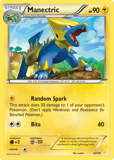 Manectric 22/30 XY Trainer Kit Pikachu Libre