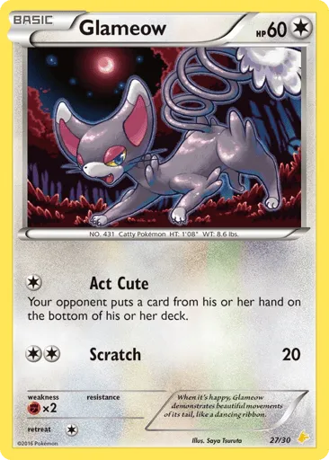 Glameow 27/30 XY Trainer Kit Pikachu Libre