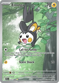 Emolga 112/086 Holo Black Bolt