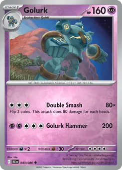 Golurk 043/086 Reverse Holo Black Bolt