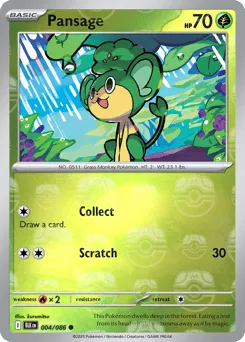 Pansage 004/086 Master Ball Black Bolt