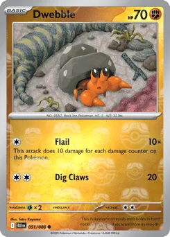 Dwebble 051/086 Master Ball Black Bolt