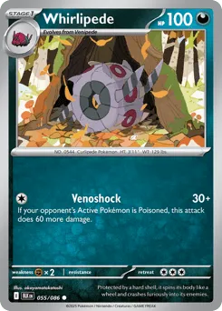 Whirlipede 055/086 Reverse Holo Black Bolt
