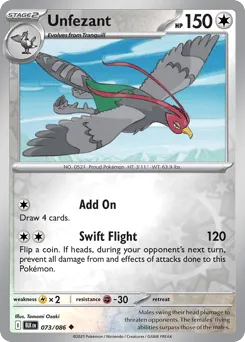 Unfezant 073/086 Reverse Holo Black Bolt
