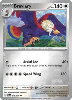 Braviary 078/086 Master Ball Black Bolt
